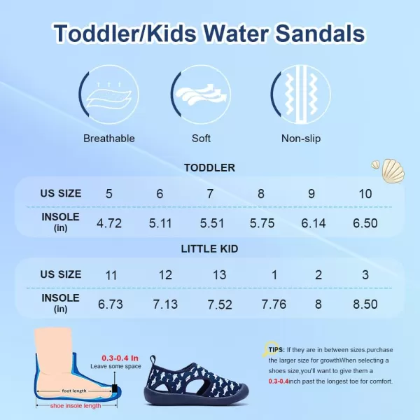nerteo Boys Girls Cute Aquatic Water Shoes &amp; Beach, Swim, Pool, Water Park &amp; Toddler/Little Kid