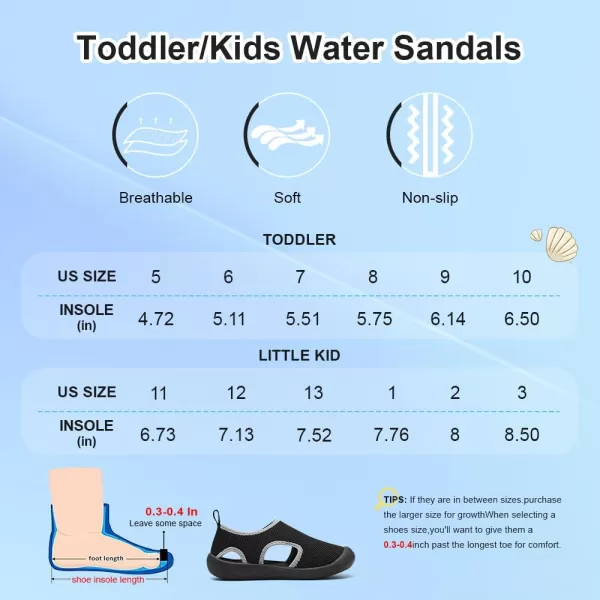 nerteo Boys Girls Cute Aquatic Water Shoes &amp; Beach, Swim, Pool, Water Park &amp; Toddler/Little Kid