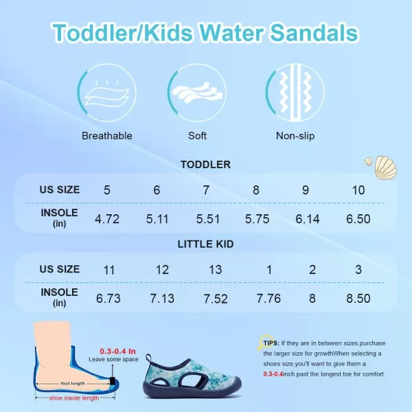 nerteo Boys Girls Cute Aquatic Water Shoes &amp; Beach, Swim, Pool, Water Park &amp; Toddler/Little Kid