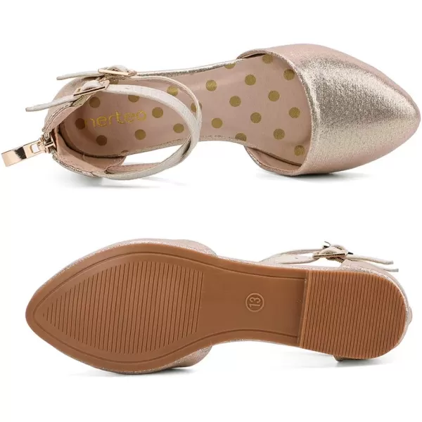 nerteo Girl's Pretty Glitter Ballet Flats Ankle Strap Dress Shoes Sandals 