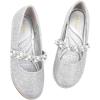 imagenerteo Girls Mary Jane Ballerina Flat Dress Shoes Little KidsBig KidSilver Glitter
