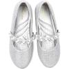 imagenerteo Girls Mary Jane Ballerina Flat Dress Shoes Little KidsBig KidSilver Glitter