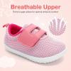 imagenerteo Toddler Wide Toe Walking Shoes Girls Barefoot Shoes Breathable Lightweight Tennis ShoesLight Pink