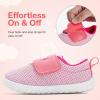 imagenerteo Toddler Wide Toe Walking Shoes Girls Barefoot Shoes Breathable Lightweight Tennis ShoesLight Pink