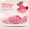 imagenerteo Toddler Wide Toe Walking Shoes Girls Barefoot Shoes Breathable Lightweight Tennis ShoesTie DyePink