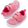 imagenerteo Toddler Wide Toe Walking Shoes Girls Barefoot Shoes Breathable Lightweight Tennis ShoesTie DyePink