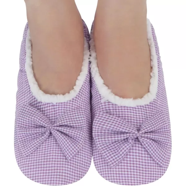 Snoozies Women's Gingham Ballerina Slippers!