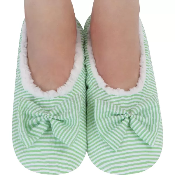 Snoozies Womens Pink Seersucker Ballerina