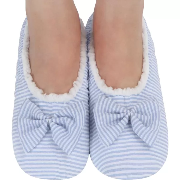 Snoozies Womens Pink Seersucker Ballerina