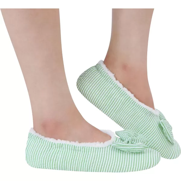 Snoozies Womens Pink Seersucker Ballerina