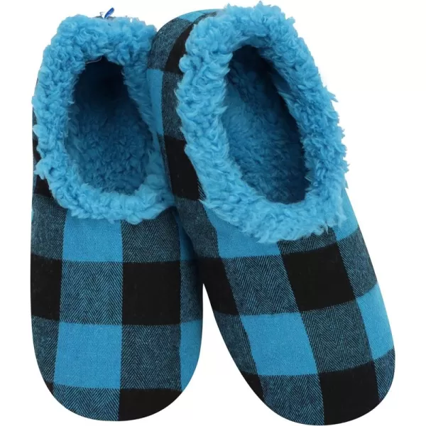 Snoozies Mens Blue/Black Buffalo Plaid slumbies!