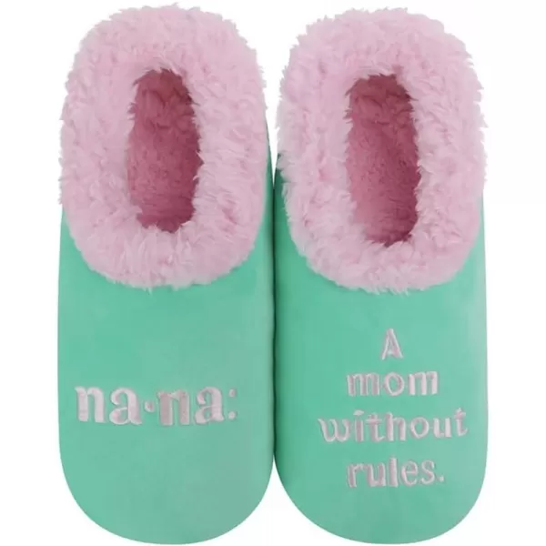 Snoozies Pairable Slipper Socks - Funny House Slippers for Women, Non-Slip Fuzzy Slipper Socks - Nana, A Mom Without Rules