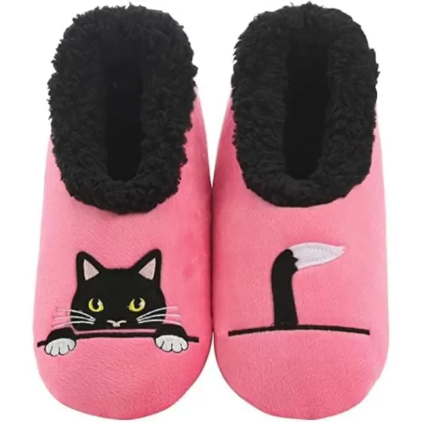 Snoozies Pairable Slipper Socks - Funny House Slippers for Women, Non-Slip Fuzzy Slipper Socks - Peek-A-Boo
