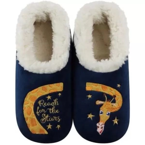 Snoozies Pairable Slipper Socks - Funny House Slippers for Women, Non-Slip Fuzzy Slipper Socks - Reach For The Stars