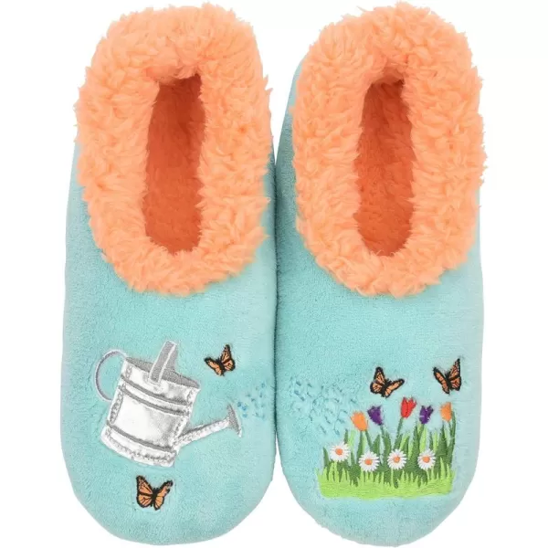 Snoozies Pairable Slipper Socks - Funny House Slippers for Women, Non-Slip Fuzzy Slipper Socks - Watering Can