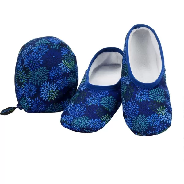 Snoozies Skinnies Slipper Socks &amp; Travel Pouch – Non Slip Socks, Foldable Slippers for Women with Travel Pouch - Fireworks