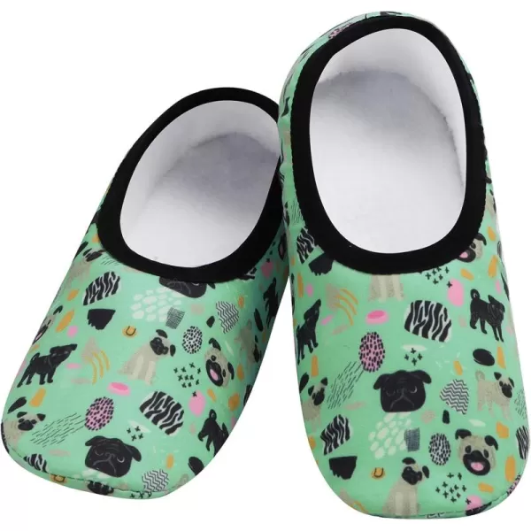 Snoozies Skinnies Slipper Socks – Cozy, Foldable Slippers for Women, Non Slip Socks for Travel &amp; Indoors - Dogs