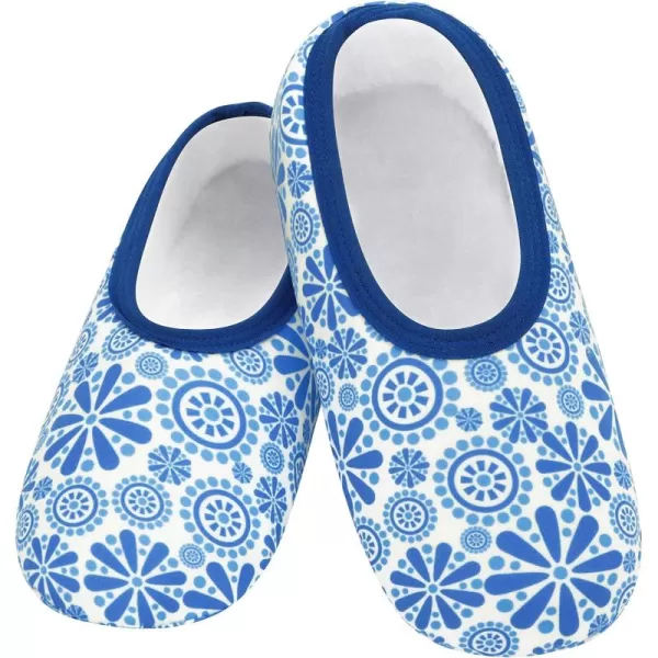 Snoozies Skinnies Slipper Socks – Cozy, Foldable Slippers for Women, Non Slip Socks for Travel &amp; Indoors - Pinwheel