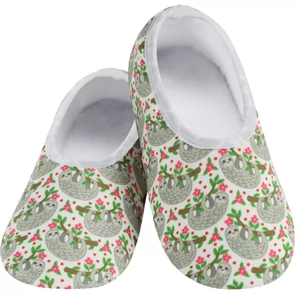 Snoozies Skinnies Slipper Socks – Cozy, Foldable Slippers for Women, Non Slip Socks for Travel &amp; Indoors - Sloth