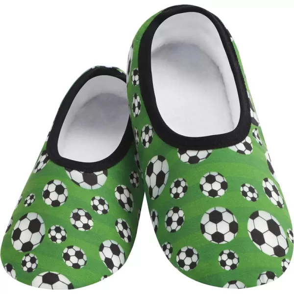 Snoozies Skinnies Slipper Socks – Cozy, Foldable Slippers for Women, Non Slip Socks for Travel &amp; Indoors - Soccer
