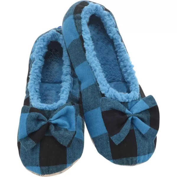 Snoozies Slippers for Women - Buffalo Plaid Ballerina Womens Slippers - Fuzzy House Slippers for Women - Lightweight Slippers