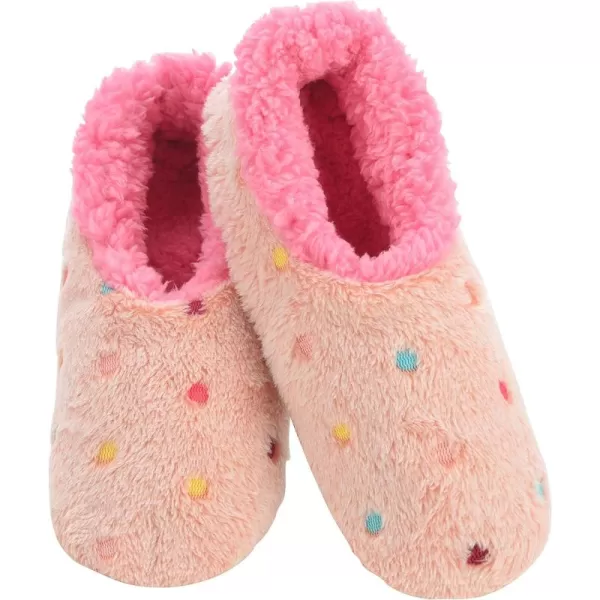 Snoozies Slippers for Women | Lotsa Dots Colorful Cozy Sherpa Slipper Socks | Womens House Slippers | Cozy Slippers for Women | Colorful Womens Fuzzy Slippers