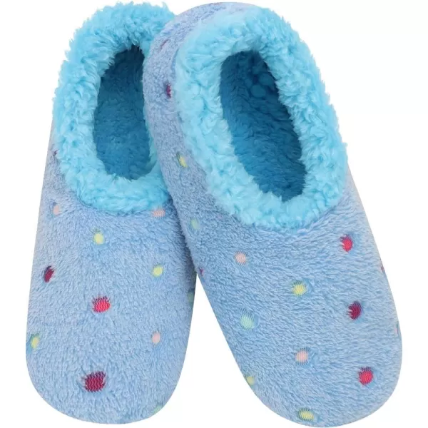 Snoozies Slippers for Women | Lotsa Dots Colorful Cozy Sherpa Slipper Socks | Womens House Slippers | Cozy Slippers for Women | Colorful Womens Fuzzy Slippers