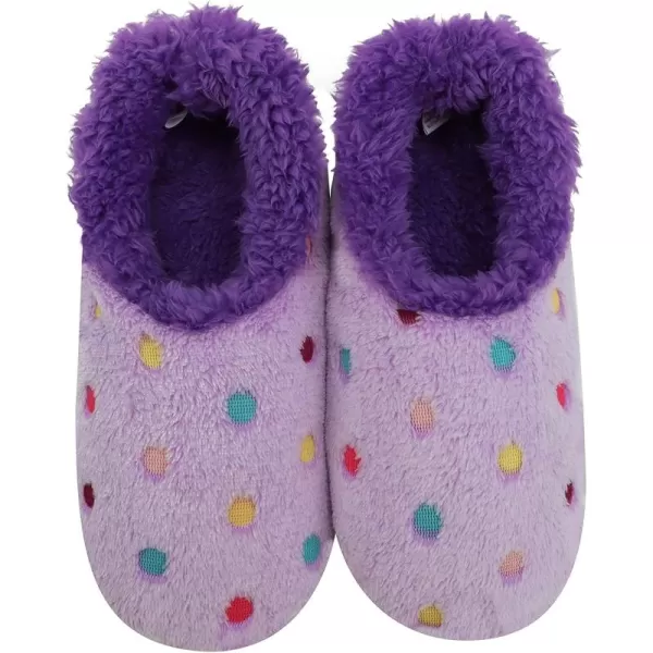 Snoozies Slippers for Women | Lotsa Dots Colorful Cozy Sherpa Slipper Socks | Womens House Slippers | Cozy Slippers for Women | Colorful Womens Fuzzy Slippers