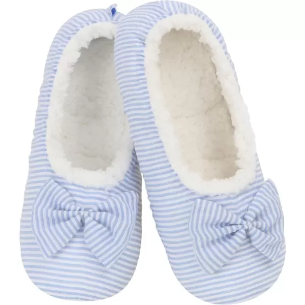 Snoozies Womens Pink Seersucker Ballerina