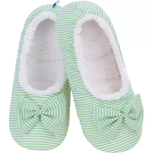 Snoozies Womens Pink Seersucker Ballerina