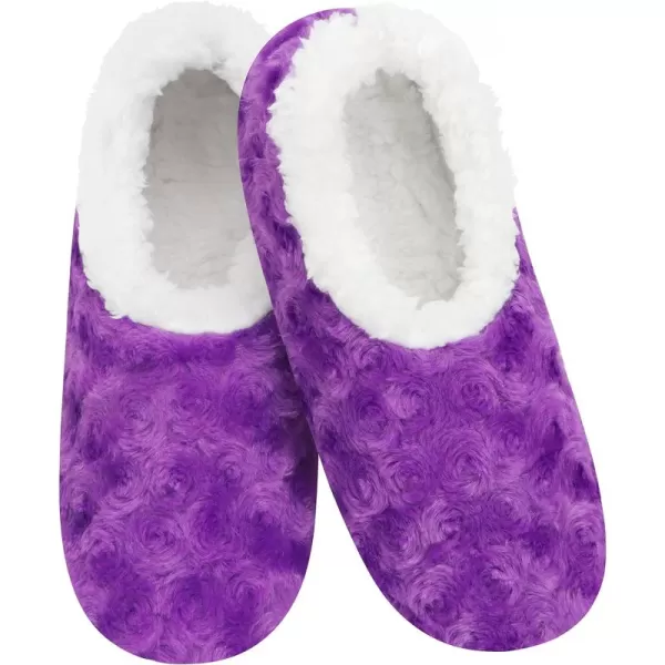 Snoozies Womens Slipper Socks - Cozy Slippers for Women - Fuzzy House Slippers for Indoor Use - Soft Sole Slippers - Roses in Bloom