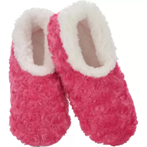 Snoozies Womens Slipper Socks - Cozy Slippers for Women - Fuzzy House Slippers for Indoor Use - Soft Sole Slippers - Roses in Bloom