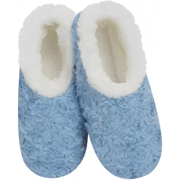 Snoozies Womens Slipper Socks - Cozy Slippers for Women - Fuzzy House Slippers for Indoor Use - Soft Sole Slippers - Roses in Bloom