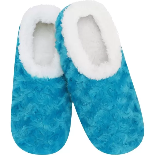 Snoozies Womens Slipper Socks - Cozy Slippers for Women - Fuzzy House Slippers for Indoor Use - Soft Sole Slippers - Roses in Bloom