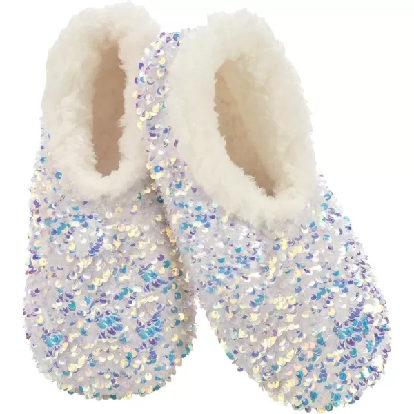 Snoozies Womens Slipper Socks - Cozy Slippers for Women - Fuzzy House Slippers for Indoor Use – Non Slip Socks – Womens Sequin Glam