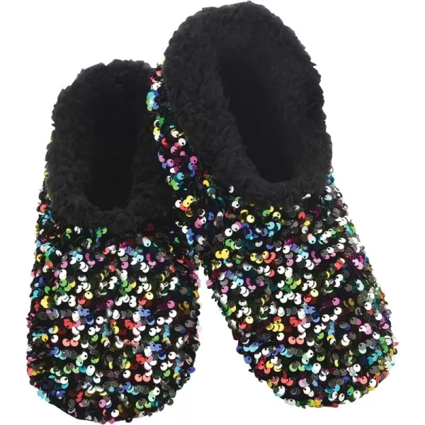 Snoozies Womens Slipper Socks - Cozy Slippers for Women - Fuzzy House Slippers for Indoor Use – Non Slip Socks – Womens Sequin Glam