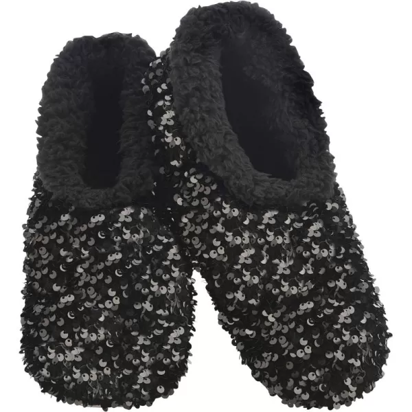 Snoozies Womens Slipper Socks - Cozy Slippers for Women - Fuzzy House Slippers for Indoor Use – Non Slip Socks – Womens Sequin Glam