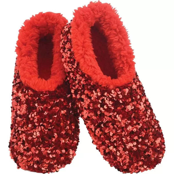 Snoozies Womens Slipper Socks - Cozy Slippers for Women - Fuzzy House Slippers for Indoor Use – Non Slip Socks – Womens Sequin Glam