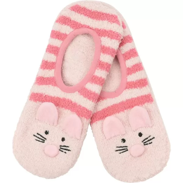 Snoozies Womens Mary Jane Fuzzy Animal Socks
