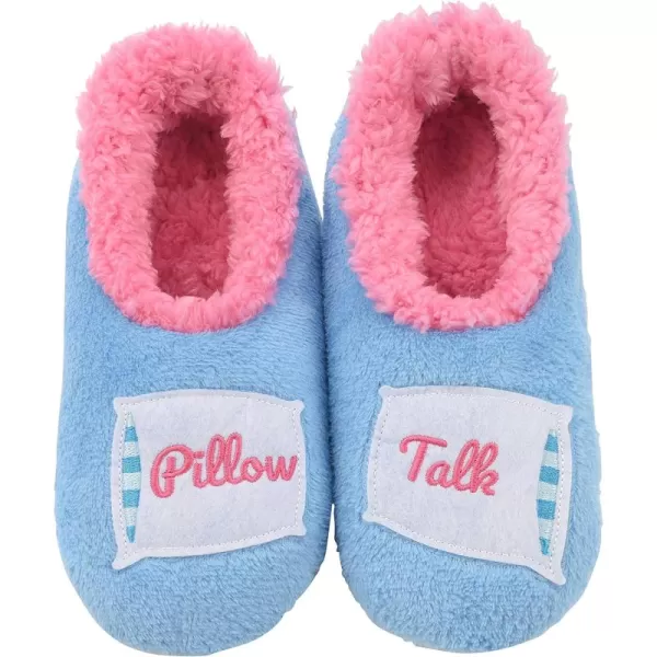 Snoozies Pairable Slipper Socks - Funny House Slippers for Women, Non-Slip Fuzzy Slipper Socks - Pillow Talk