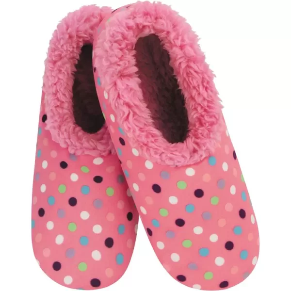Snoozies Womens Slippers - Womens House Slipper Socks - Color Celebration - Stripes and Dots