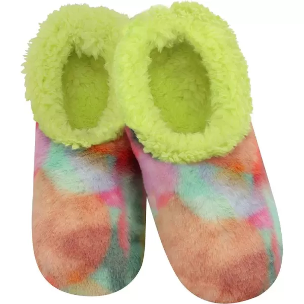 Snoozies Womens Tie Dye Cozy Sherpa Non Skid Slipper Socks