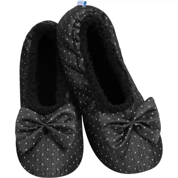 imageSnoozies Ballerina Slipper Socks Modern Ballerina Flat Non Skid Slippers for Women Black Large