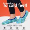 imageSnoozies Skinnies Foot Coverings for Women  NonSlip Foot Coverng with Lightweight and Soft Sherpa Lining  Foldable TravelBlue