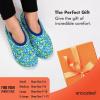 imageSnoozies Skinnies Foot Coverings for Women  NonSlip Foot Coverng with Lightweight and Soft Sherpa Lining  Foldable TravelBlue