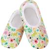 imageSnoozies Skinnies Foot Coverings for Women  NonSlip Foot Coverng with Lightweight and Soft Sherpa Lining  Foldable TravelButterfly Garden