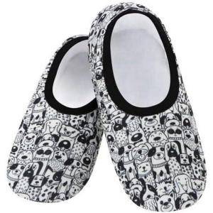 imageSnoozies Skinnies Foot Coverings for Women  NonSlip Foot Coverng with Lightweight and Soft Sherpa Lining  Foldable TravelBlack  White
