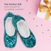 imageSnoozies Ballerina Bling Metallic Shine Women Slippers  Sequin Socks with GrippersBlue