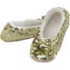 imageSnoozies Ballerina Bling Metallic Shine Women Slippers  Sequin Socks with GrippersGolden