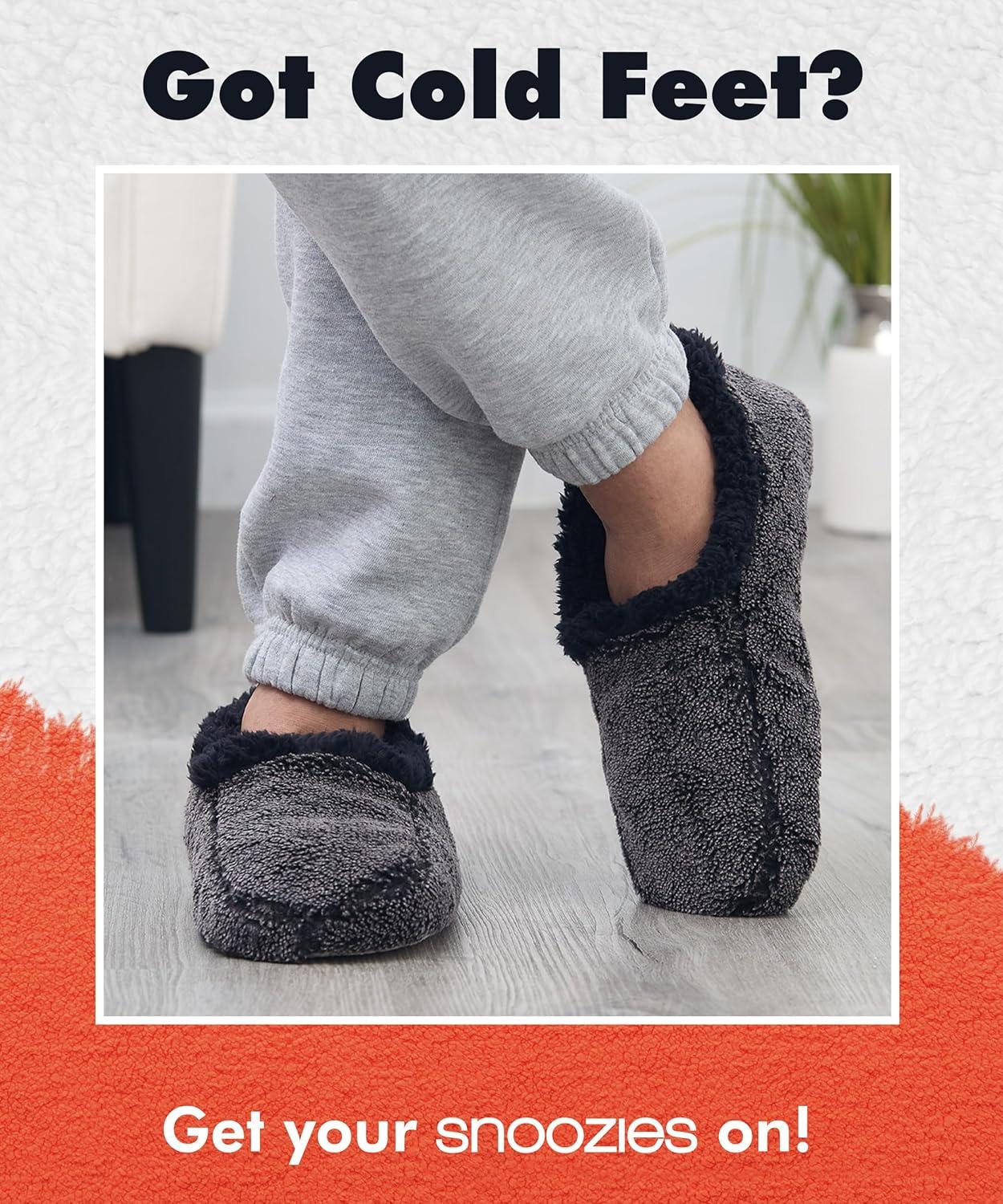 imageSnoozies Mens Two Tone Fleece Lined Slippers  Comfortable Slippers for Men  Two TonesBlack